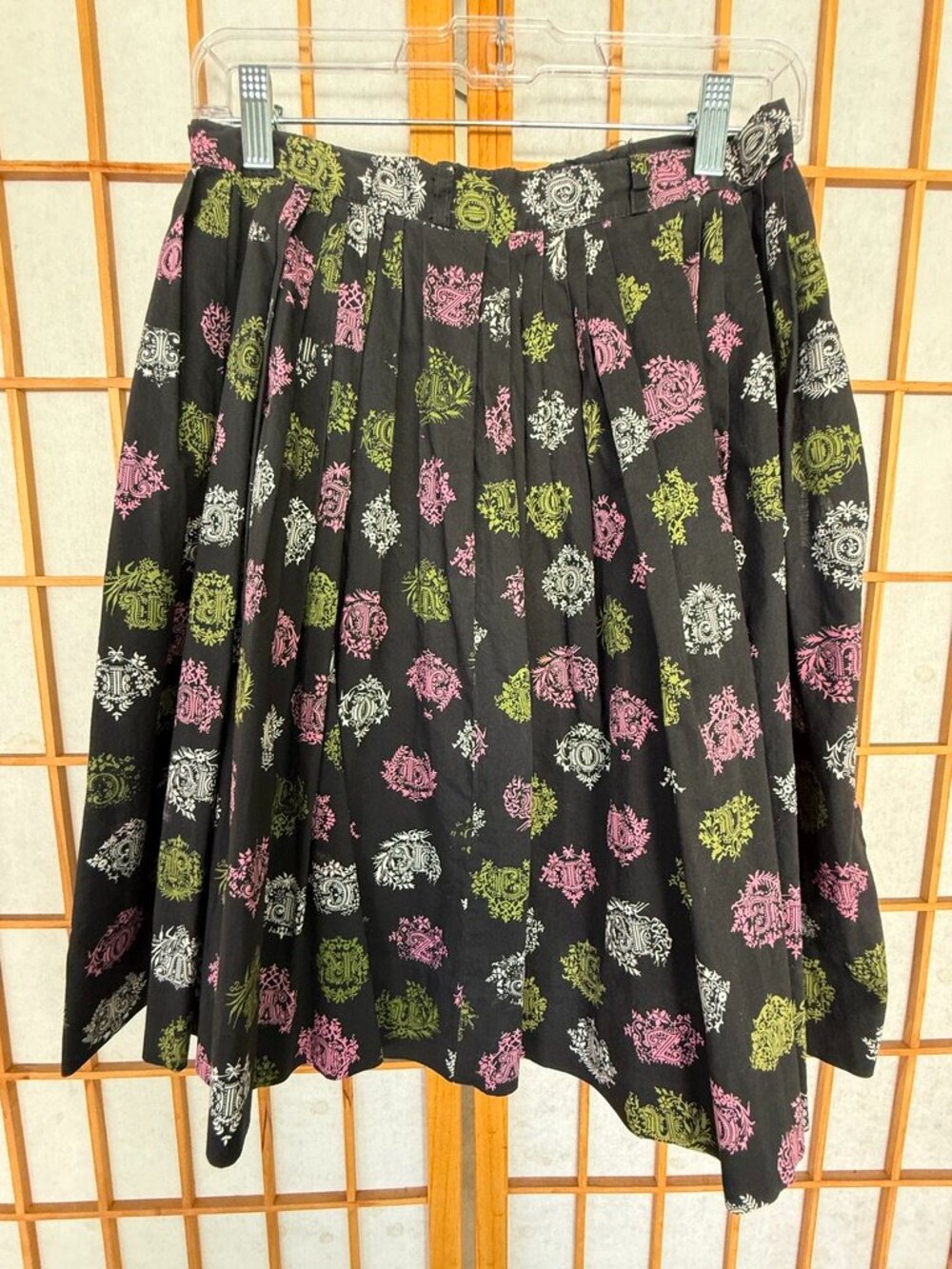 Vintage Circle Skirt Charming Emblem Picture Novelty Print Skirt